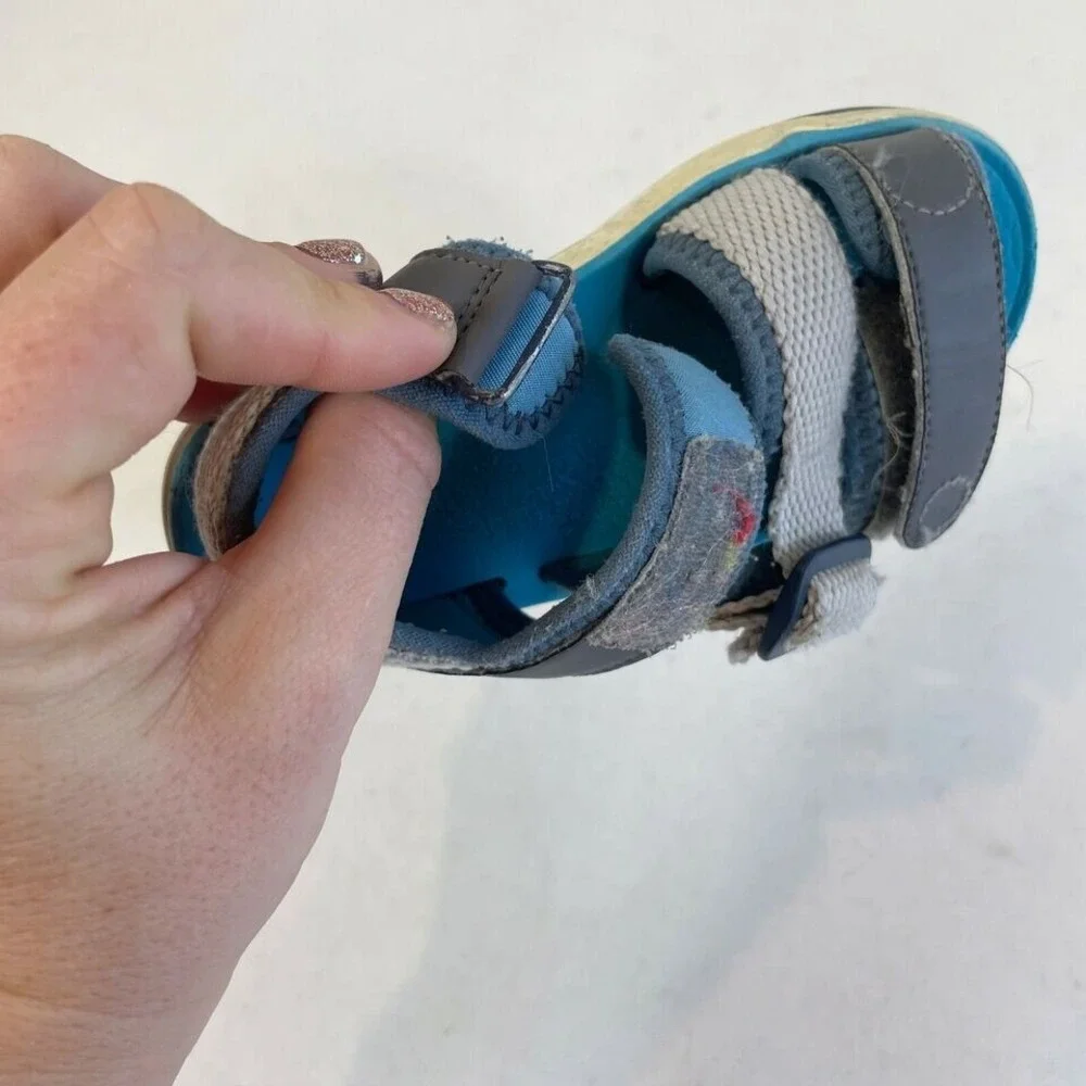 Plae Wes Sport Sandal Baby‎ Shoes Toddler Size 8 Blue Leather Adjustable Casual